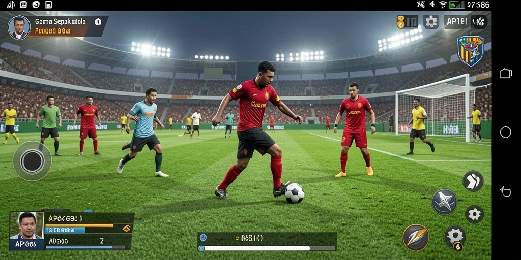 Screenshot AP686 menampilkan pertandingan sepak bola yang seru dengan grafis luar biasa.