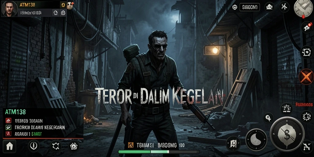 Tampilan gameplay menegangkan dengan suasana horor yang mendalam.