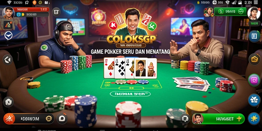 Gameplay seru COLOKSGP saat bermain Poker online.