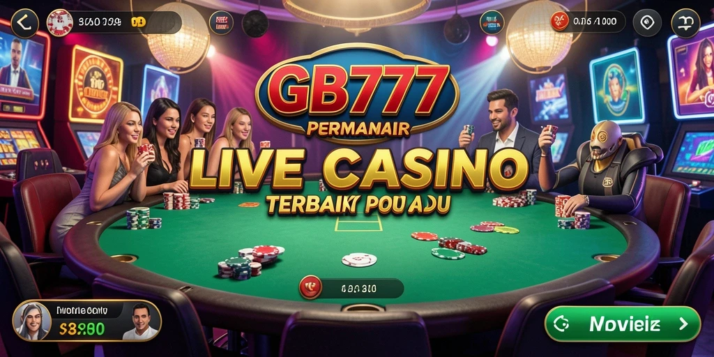 Tampilan menarik dari permainan Live Casino GB777 dengan dealer profesional.