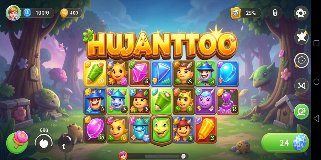 Tangkapan layar gameplay seru HUJANTOTO dengan level menantang.