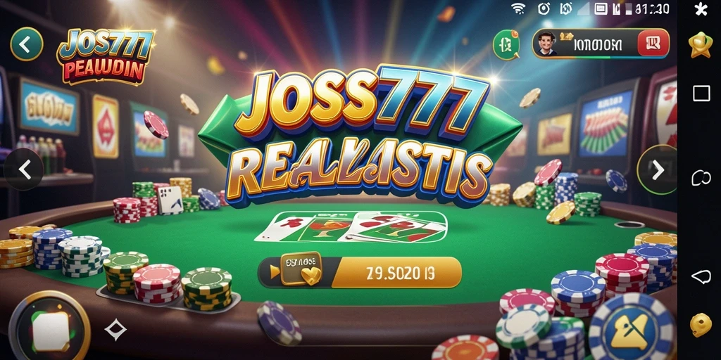 Tampilan gameplay <strong>JOSS777</strong> yang memukau dan realistis dalam simulasi perjudian.