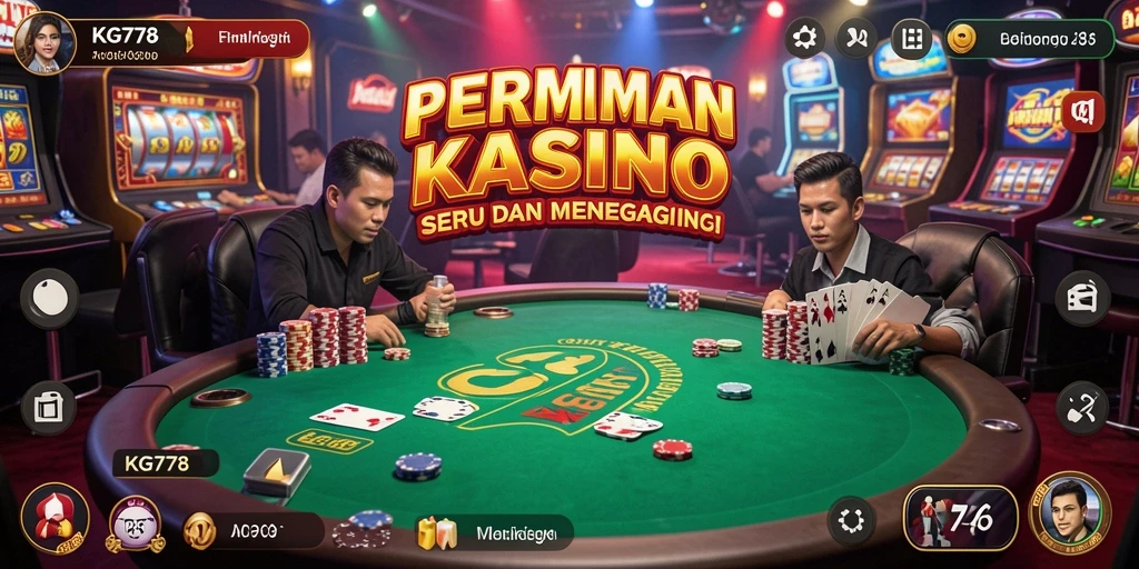 Screenshot utama KG778 menampilkan gameplay Kasino yang mendebarkan.