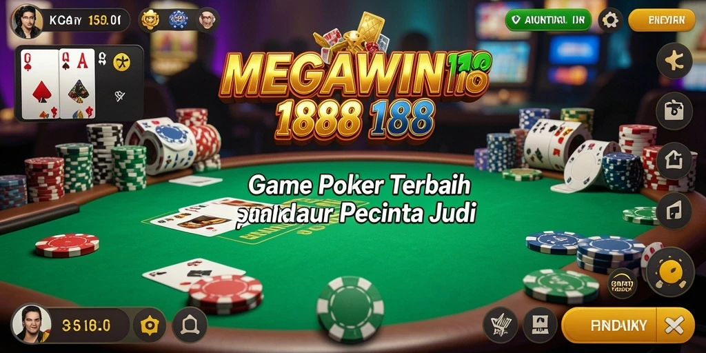 Screenshot MEGAWIN188 menampilkan keseruan bermain poker online.