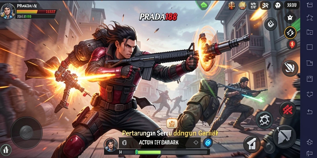 Tampilan seru gameplay PRADA188 dalam pertarungan Action.
