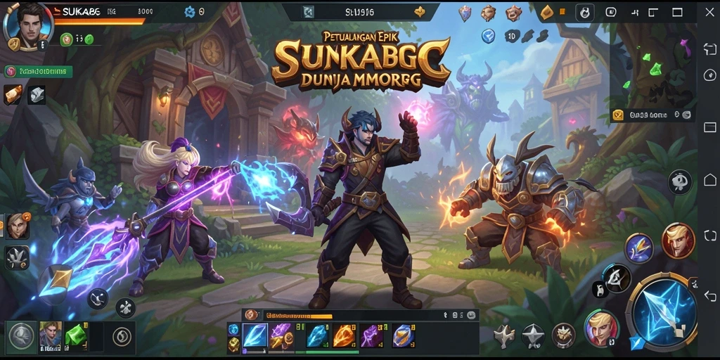 Tampilan gameplay SUKA86 dengan pertempuran seru di dunia MMORPG.
