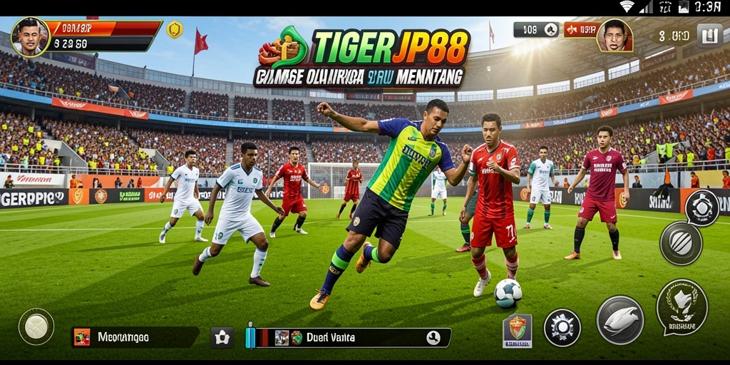 Screenshot TIGERJP88 menunjukkan aksi seru dalam pertandingan olahraga.