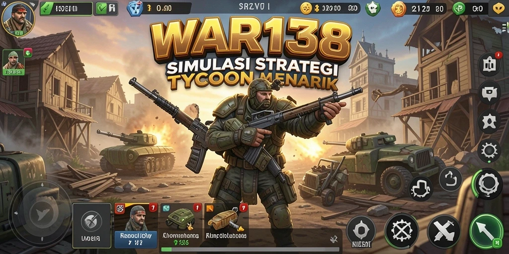 Tangkapan layar gameplay <strong>WAR138</strong> menunjukkan aktivitas bisnis yang dinamis.